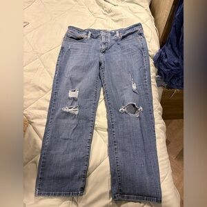 Levi's Light Blue Straight-Leg Distressed Jeans